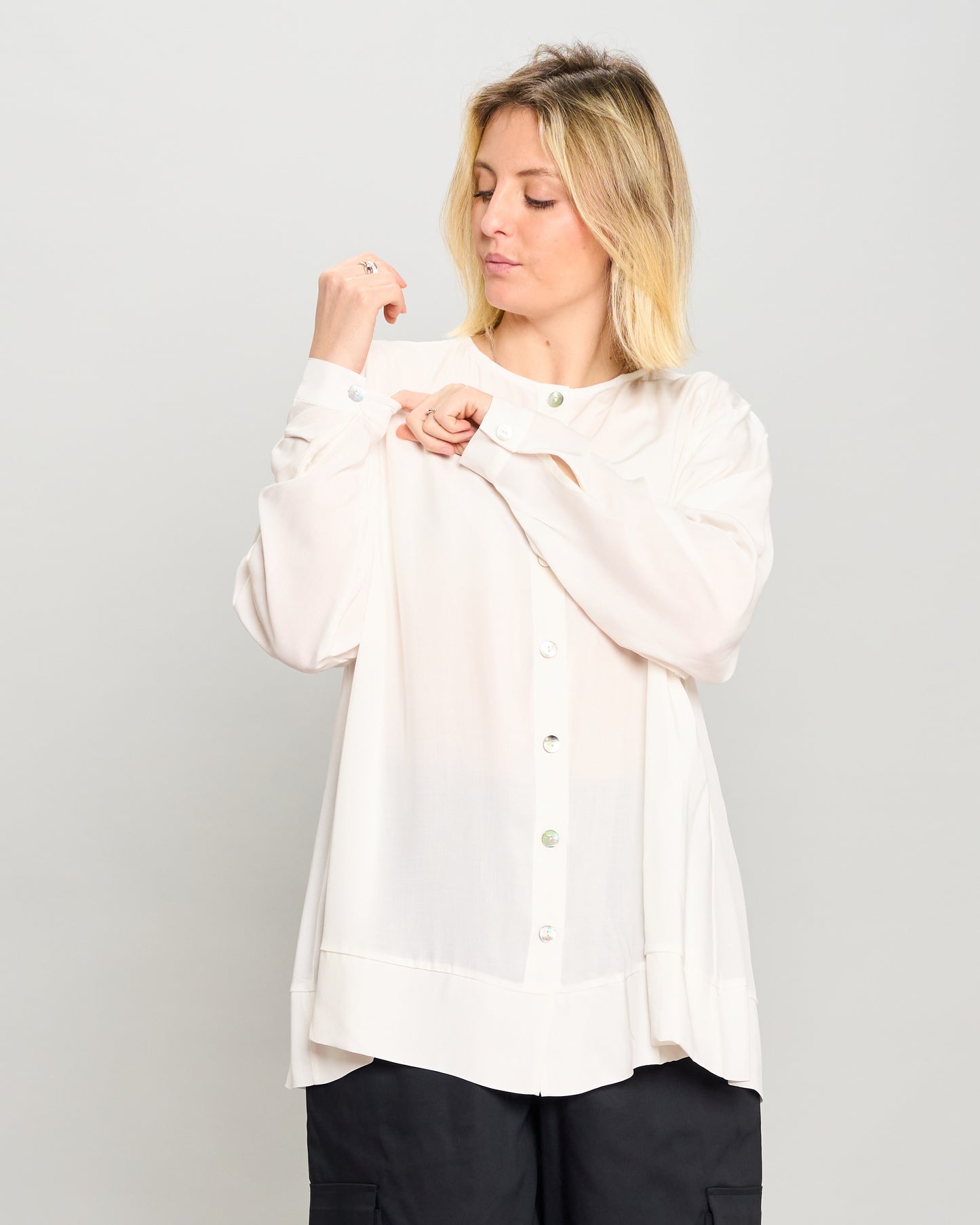 Mandarin Collar Pattern Shirt