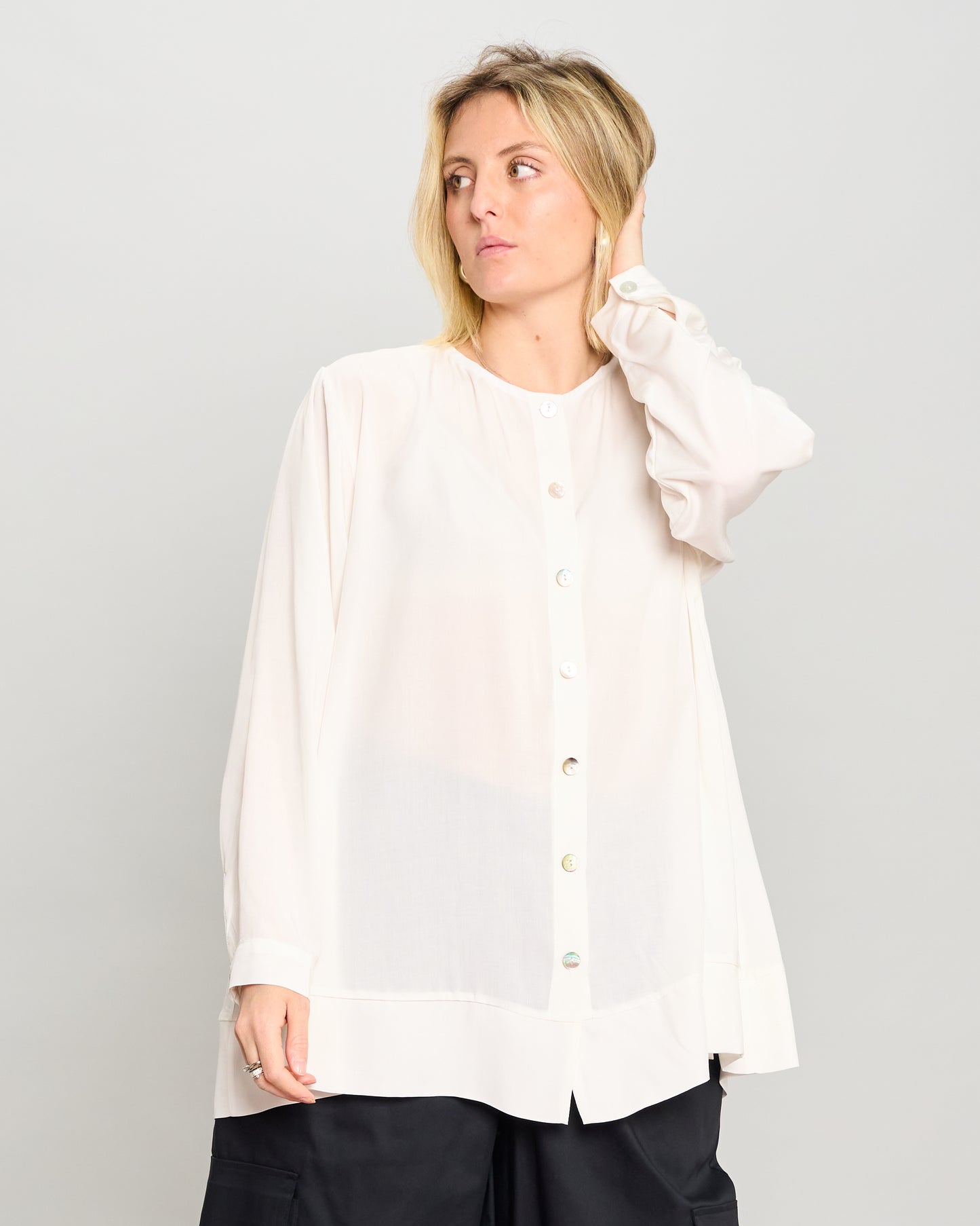 Mandarin Collar Pattern Shirt