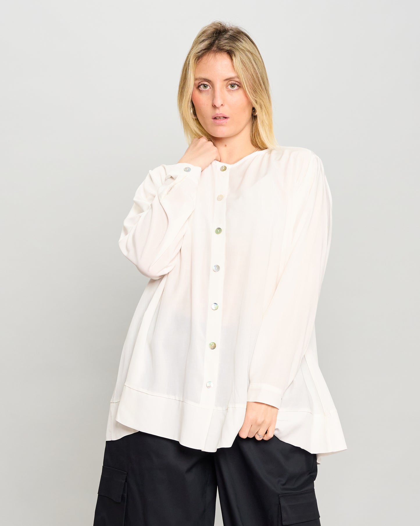 Mandarin Collar Pattern Shirt