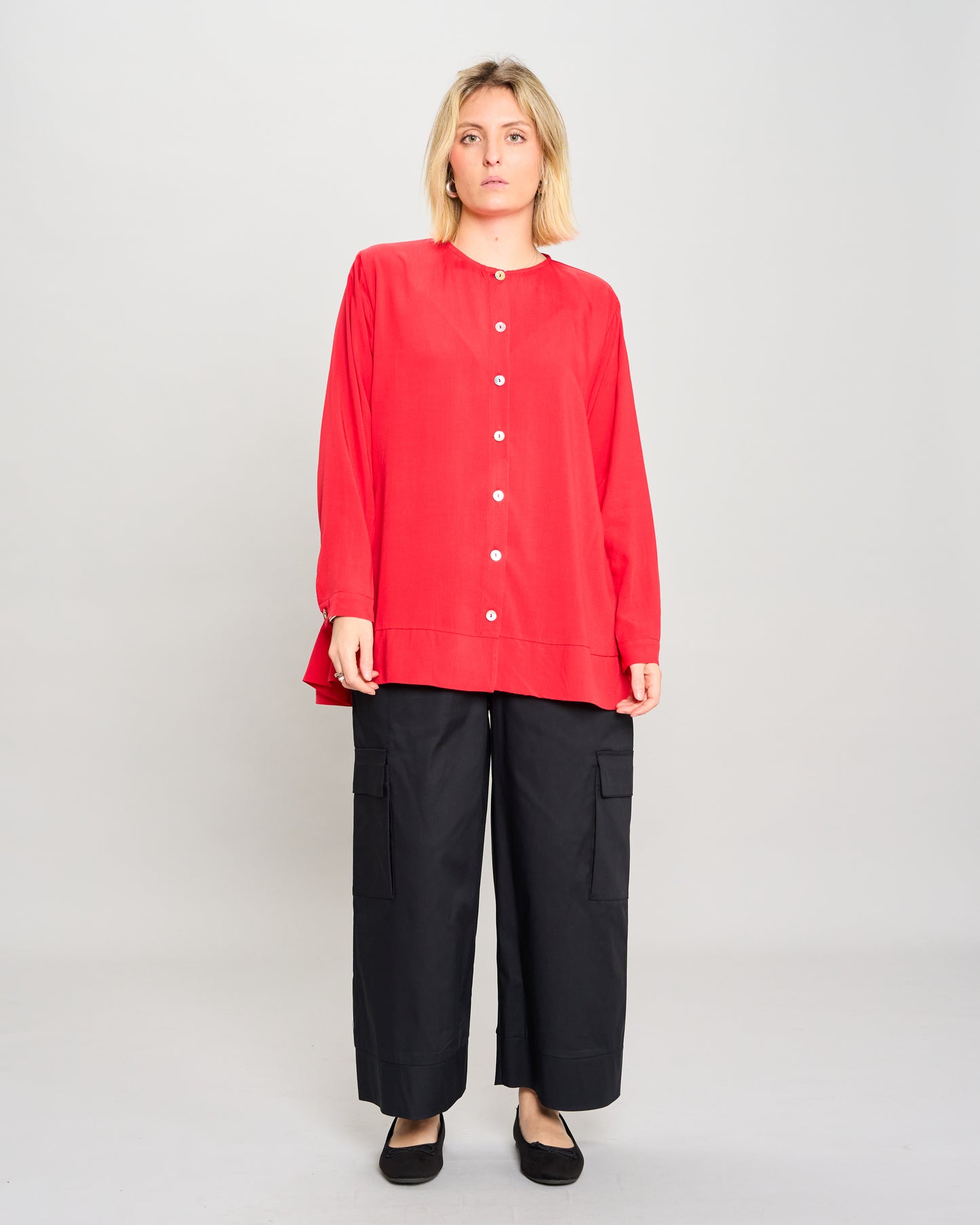 Mandarin Collar Pattern Shirt