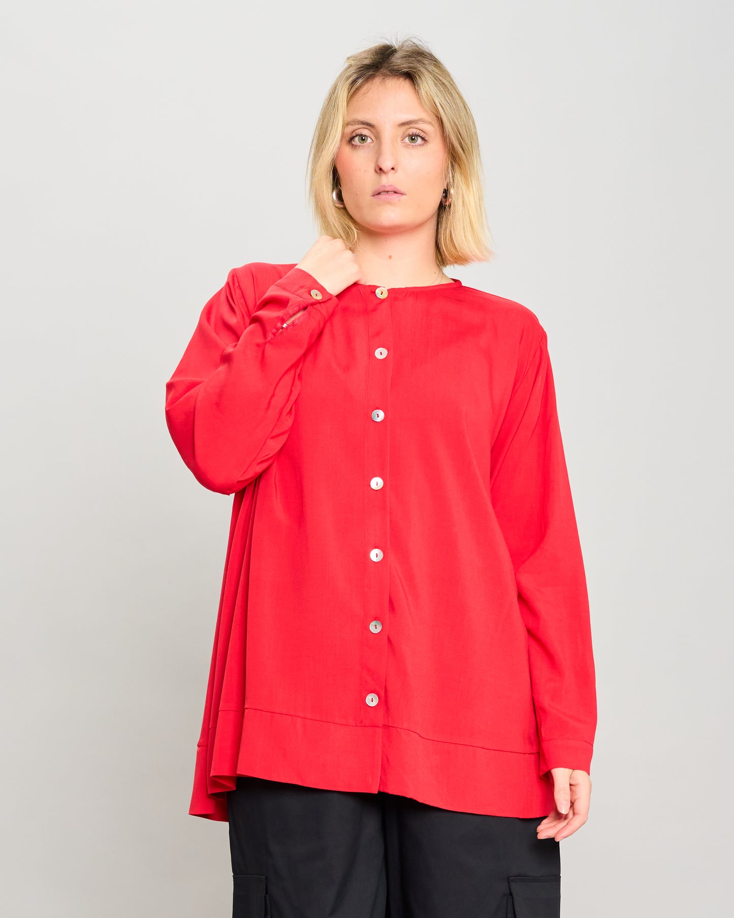 Mandarin Collar Pattern Shirt