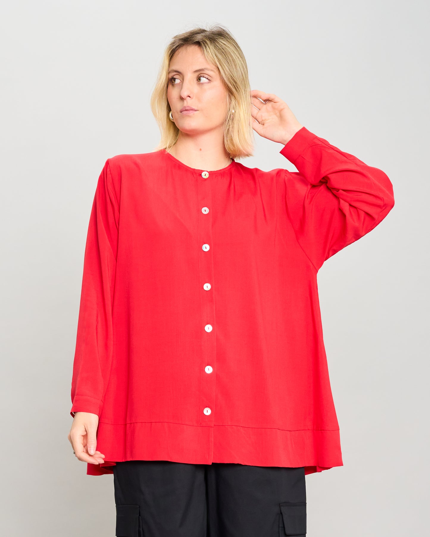 Mandarin Collar Pattern Shirt