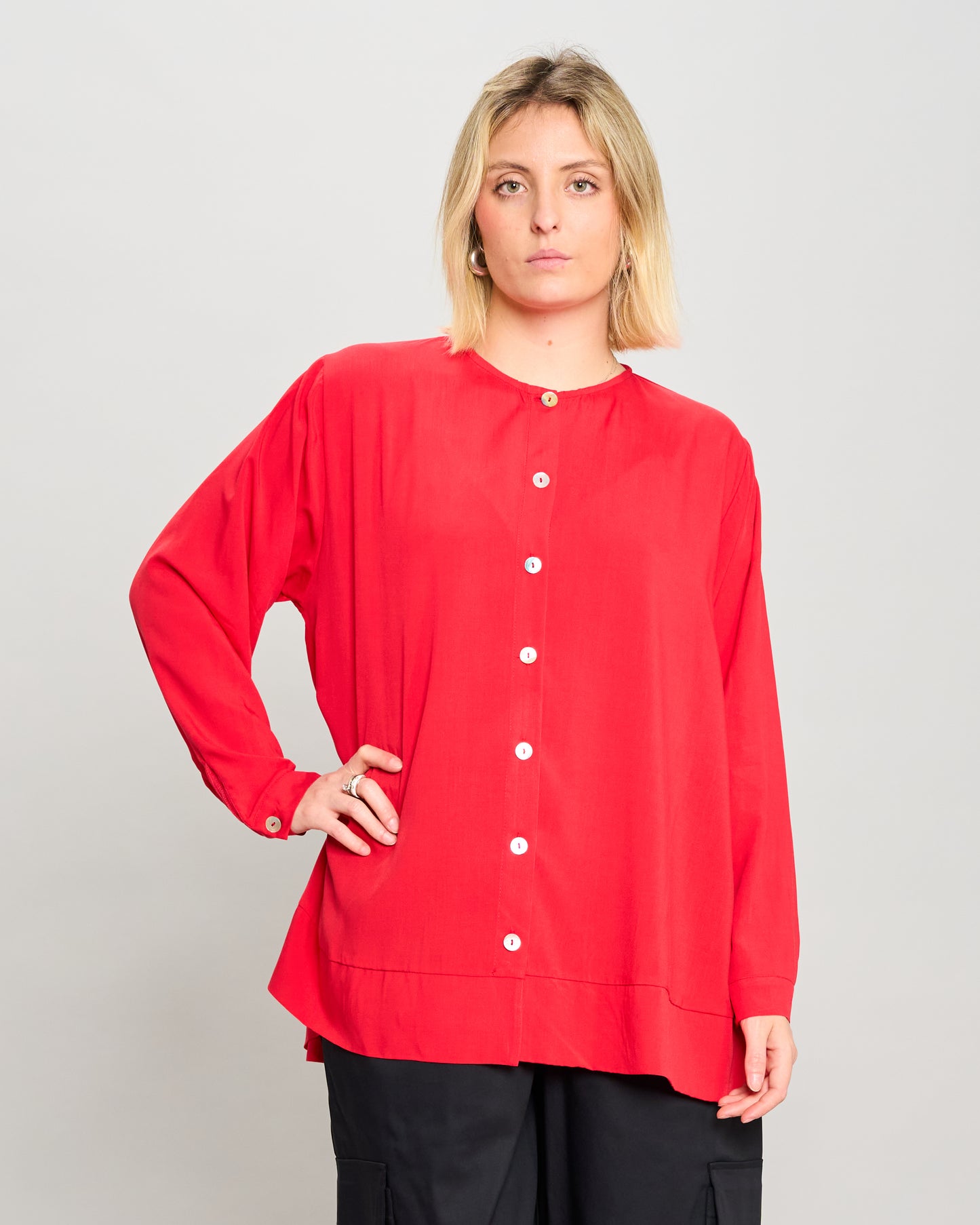 Mandarin Collar Pattern Shirt