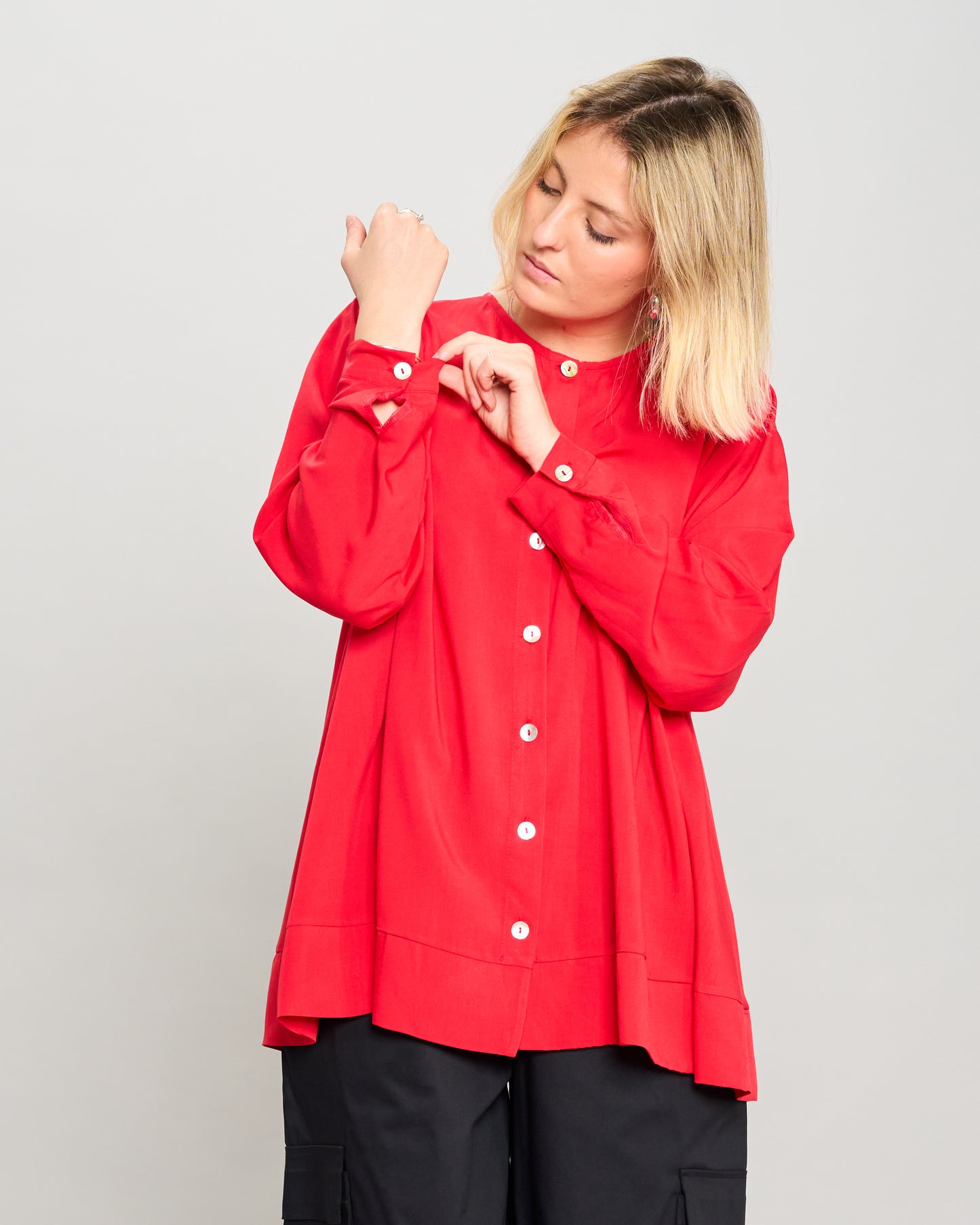 Mandarin Collar Pattern Shirt