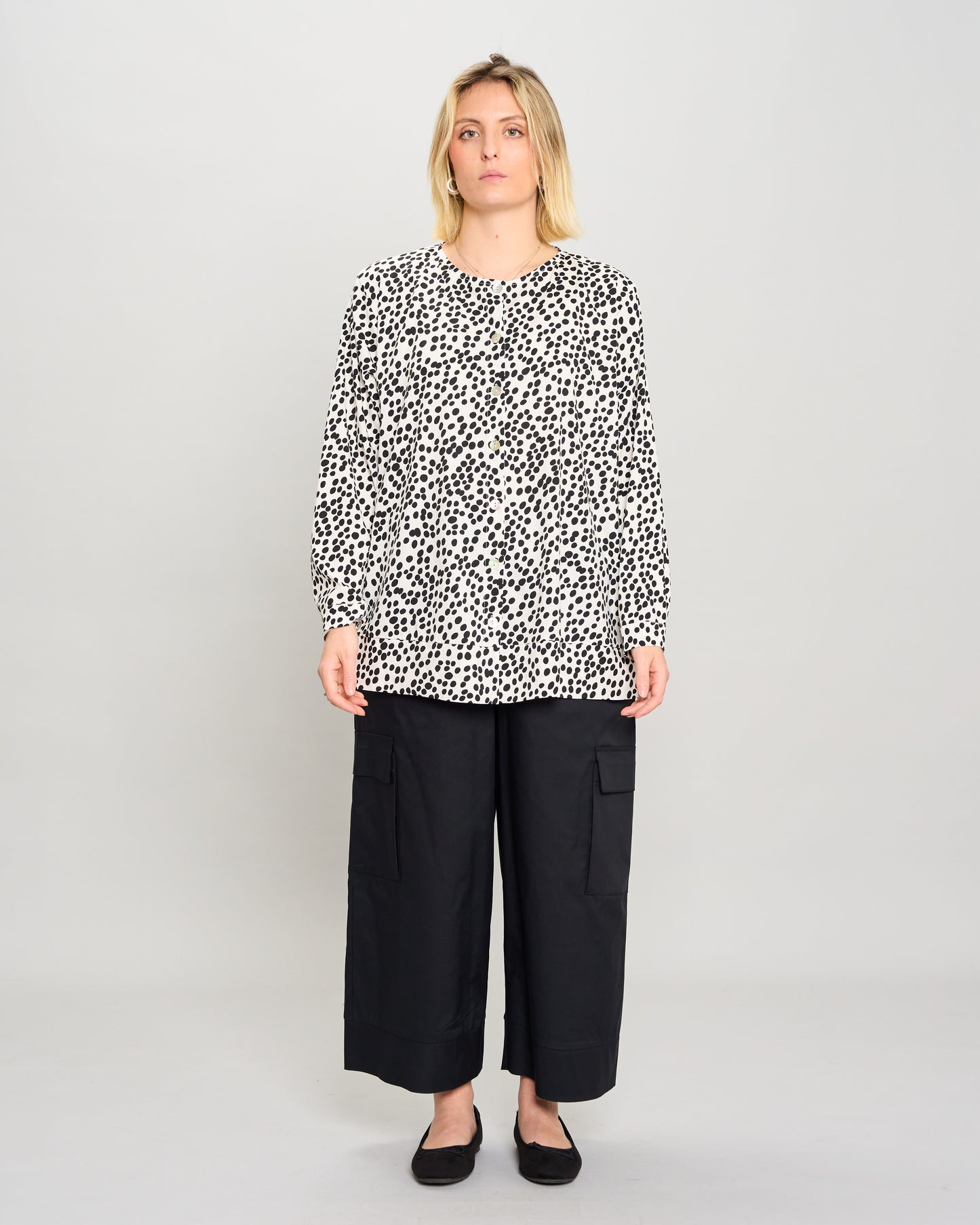 Mandarin Collar Pattern Shirt