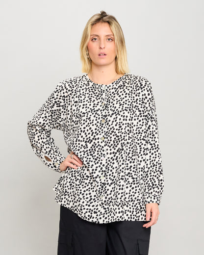 Mandarin Collar Pattern Shirt