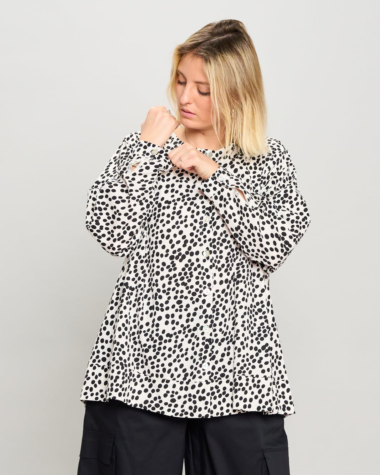Mandarin Collar Pattern Shirt