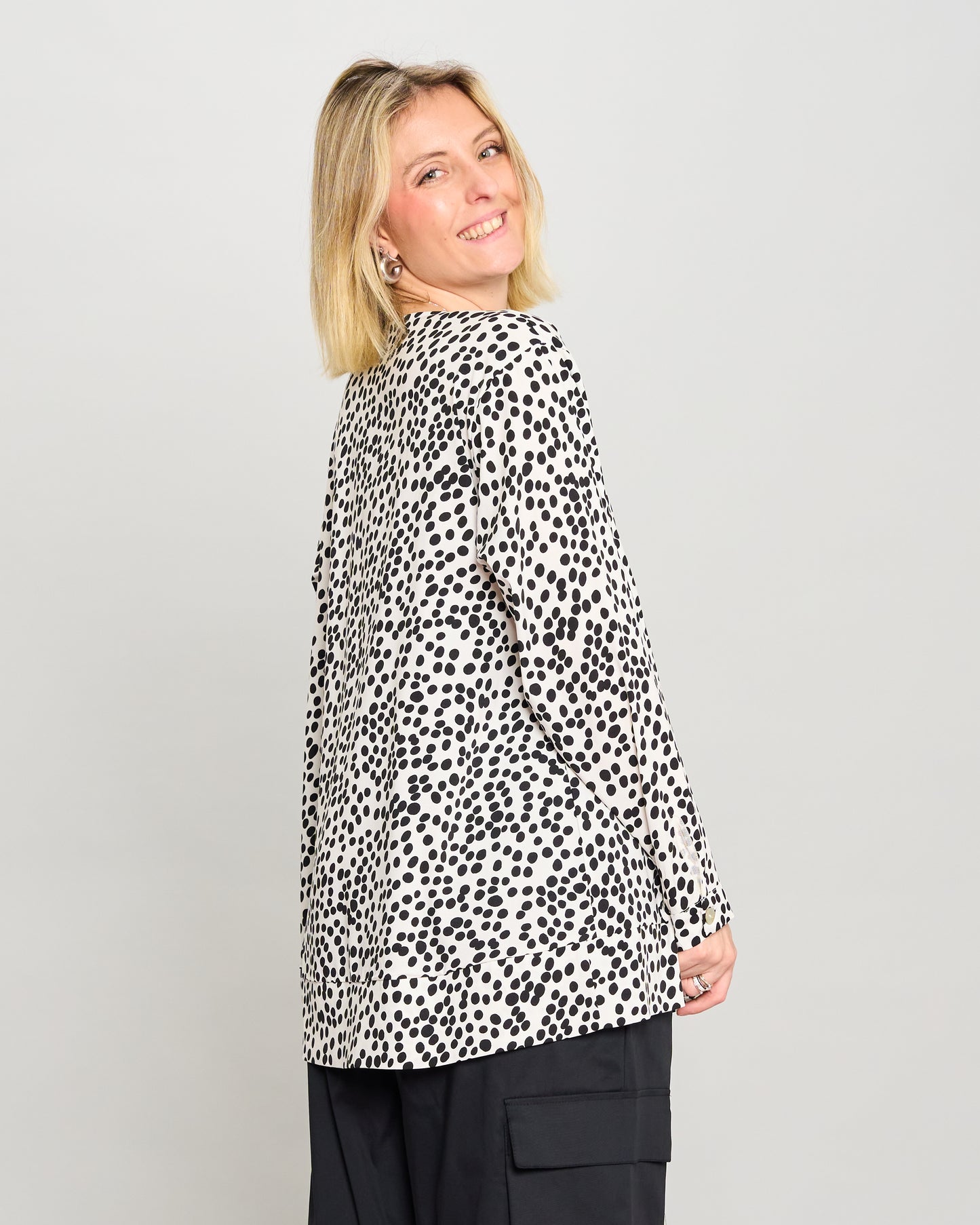Mandarin Collar Pattern Shirt