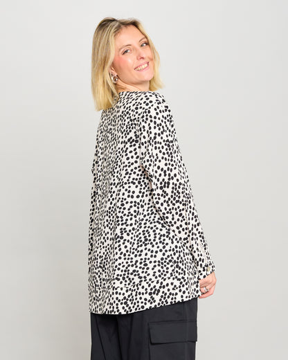 Mandarin Collar Pattern Shirt