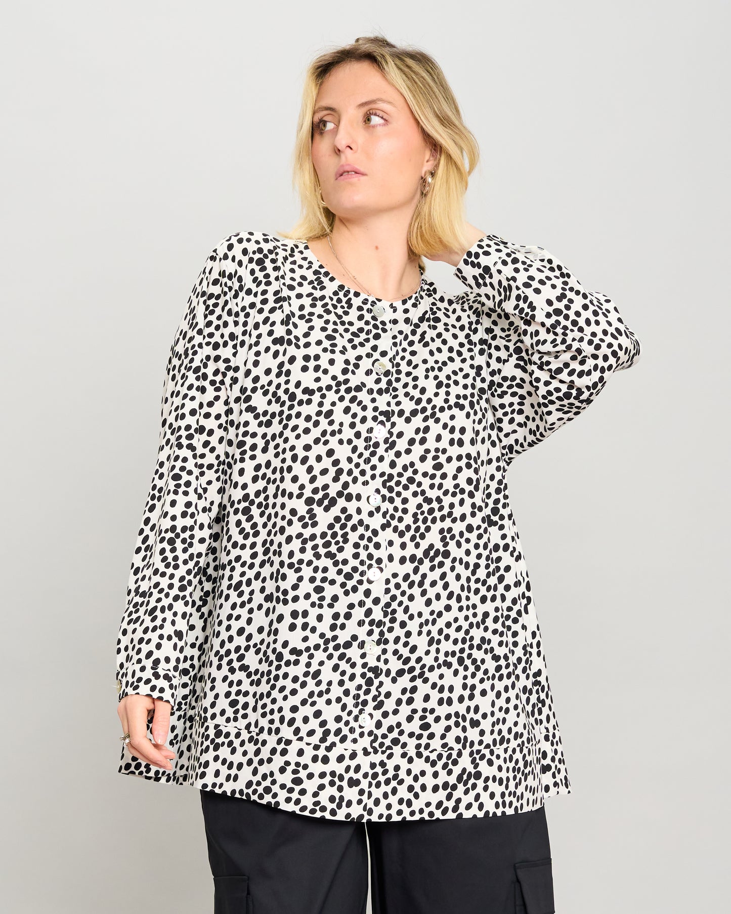 Mandarin Collar Pattern Shirt