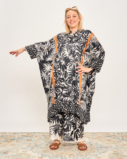 Long Patterned Shirt Dress