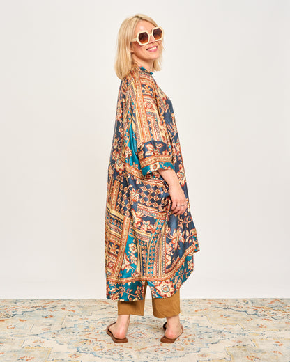 Long Patterned Shirt Dress