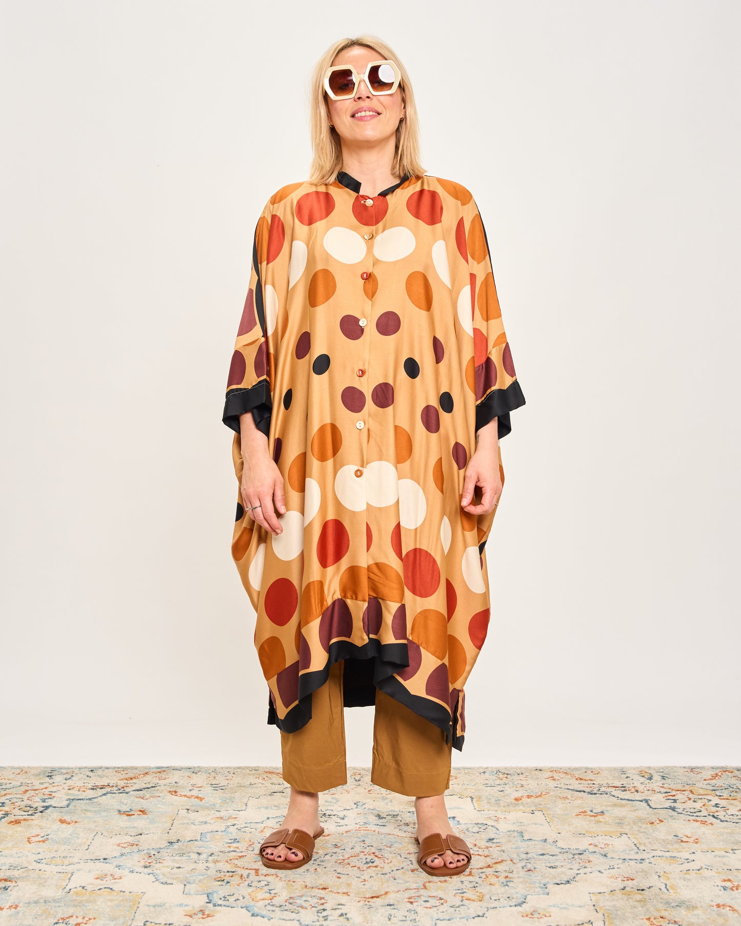 Long Patterned Shirt Dress