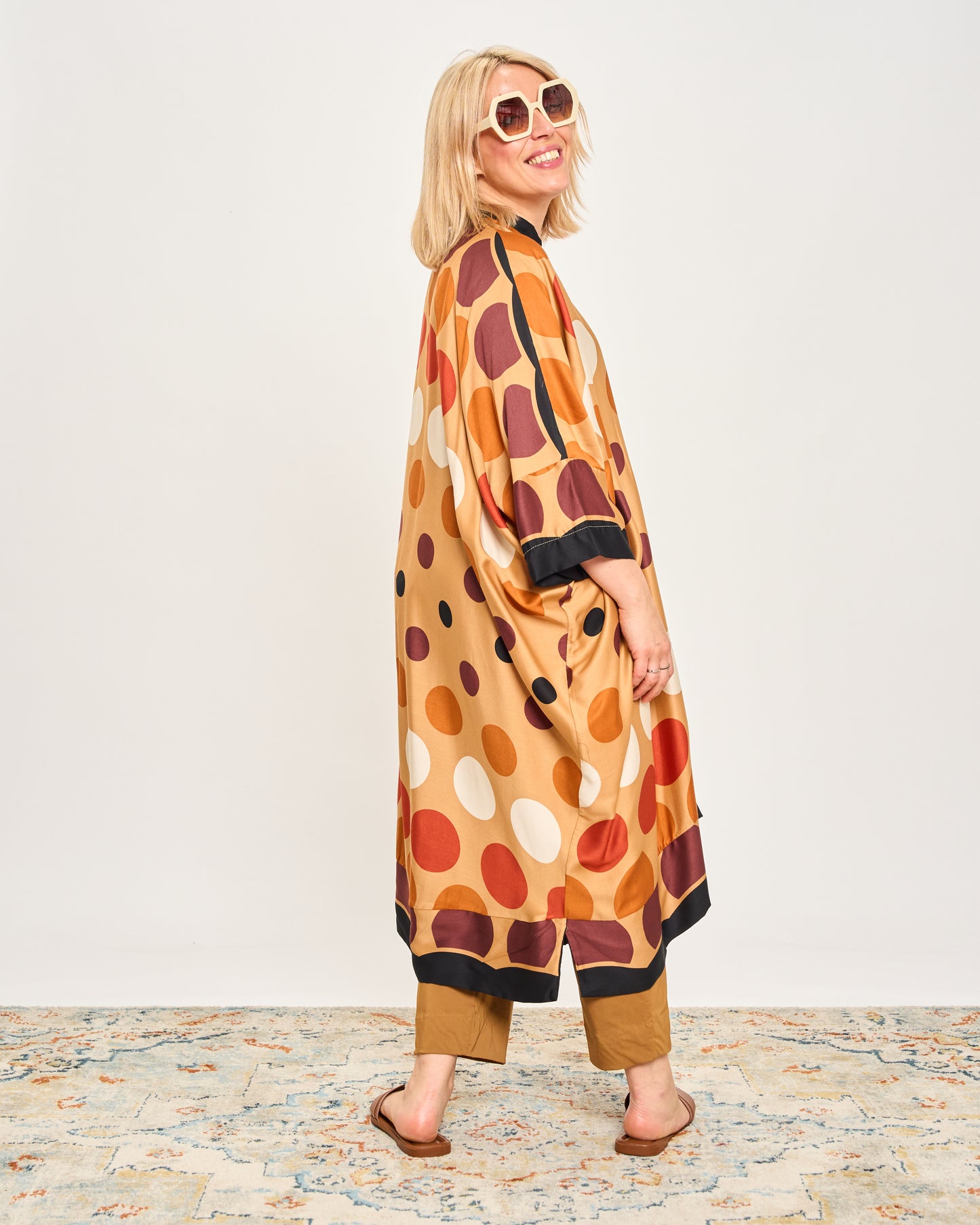 Long Patterned Shirt Dress