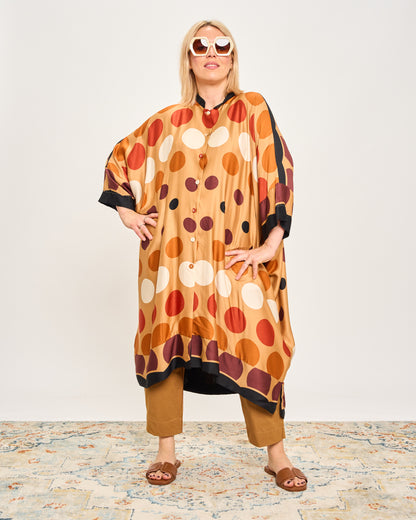 Long Patterned Shirt Dress