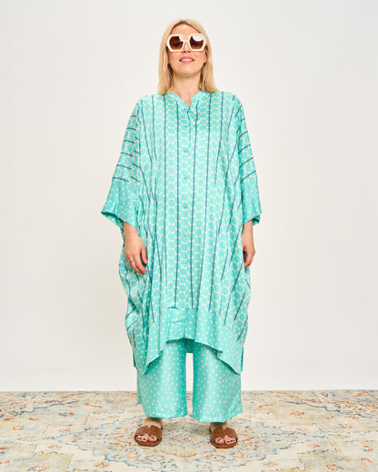 Long Patterned Shirt Dress
