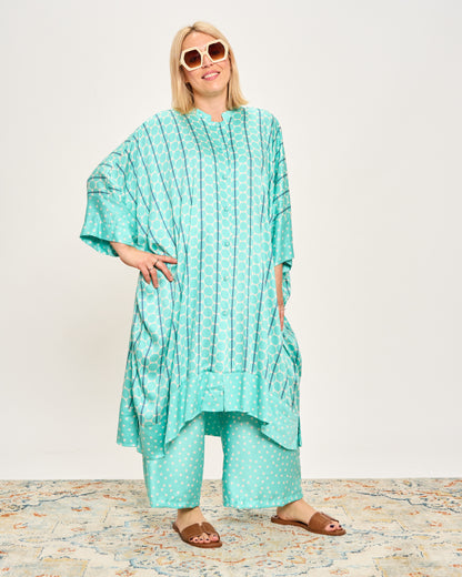Long Patterned Shirt Dress