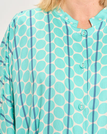 Long Patterned Shirt Dress