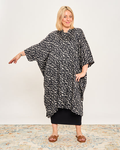 Long Patterned Shirt Dress