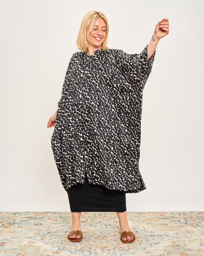 Long Patterned Shirt Dress