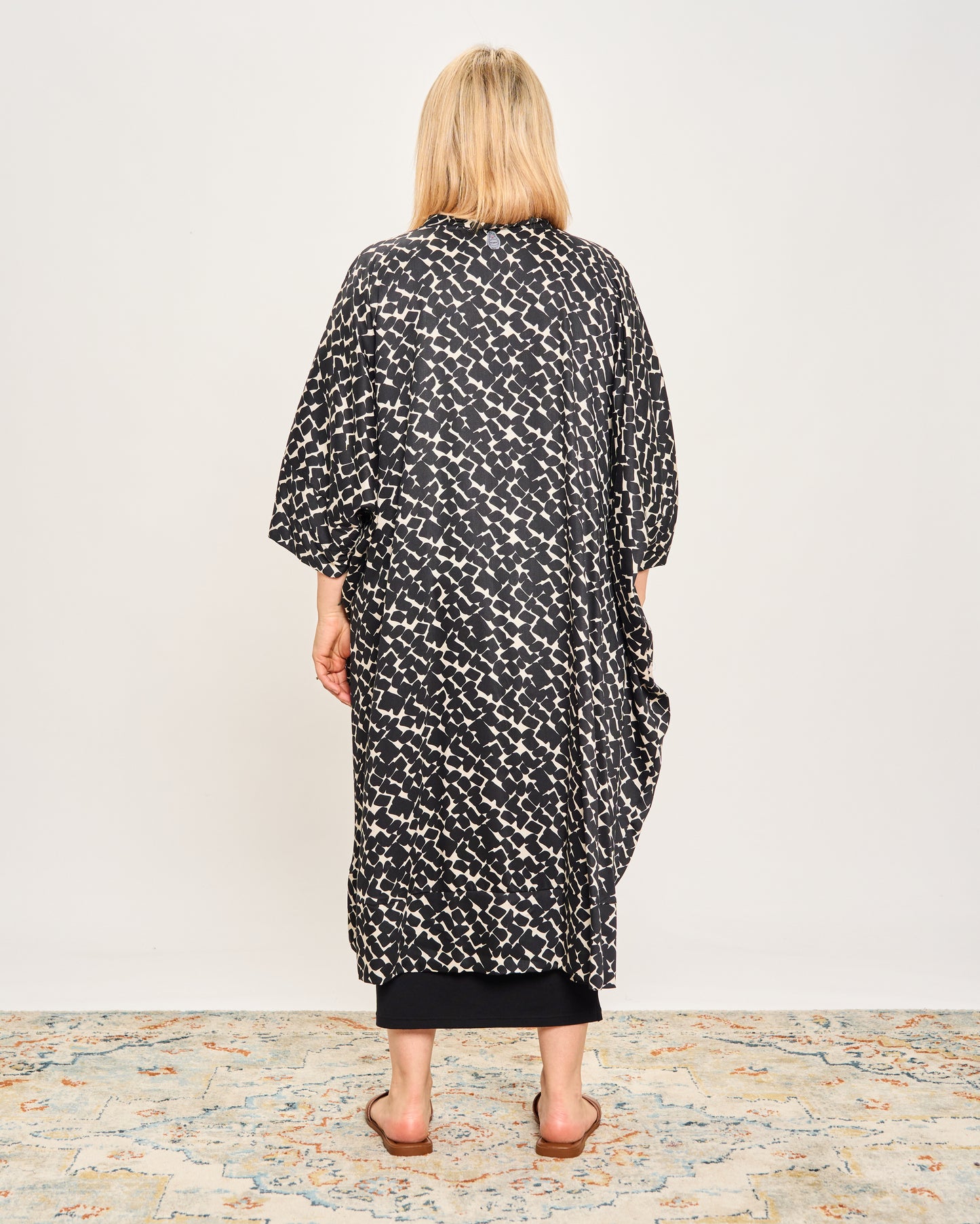 Long Patterned Shirt Dress