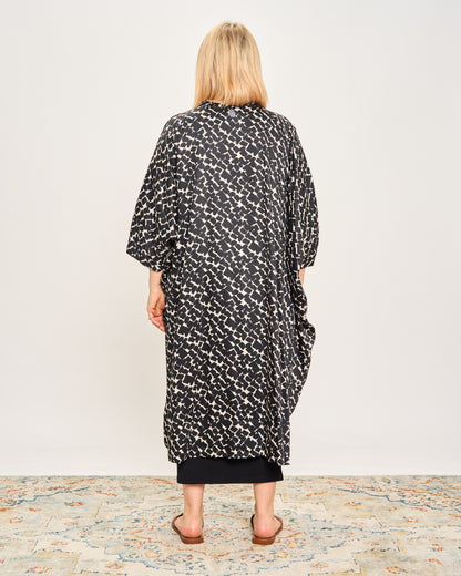 Long Patterned Shirt Dress