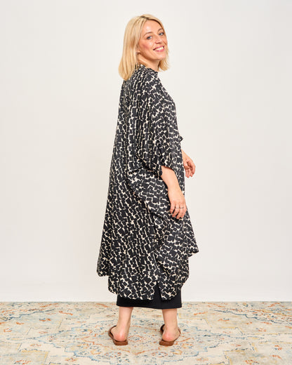 Long Patterned Shirt Dress