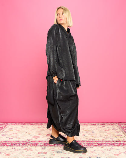 Iridescent Shirt with Stand-Up Collar