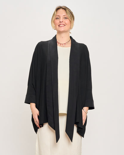 Shawl Collar Cardigan in Double Fabric