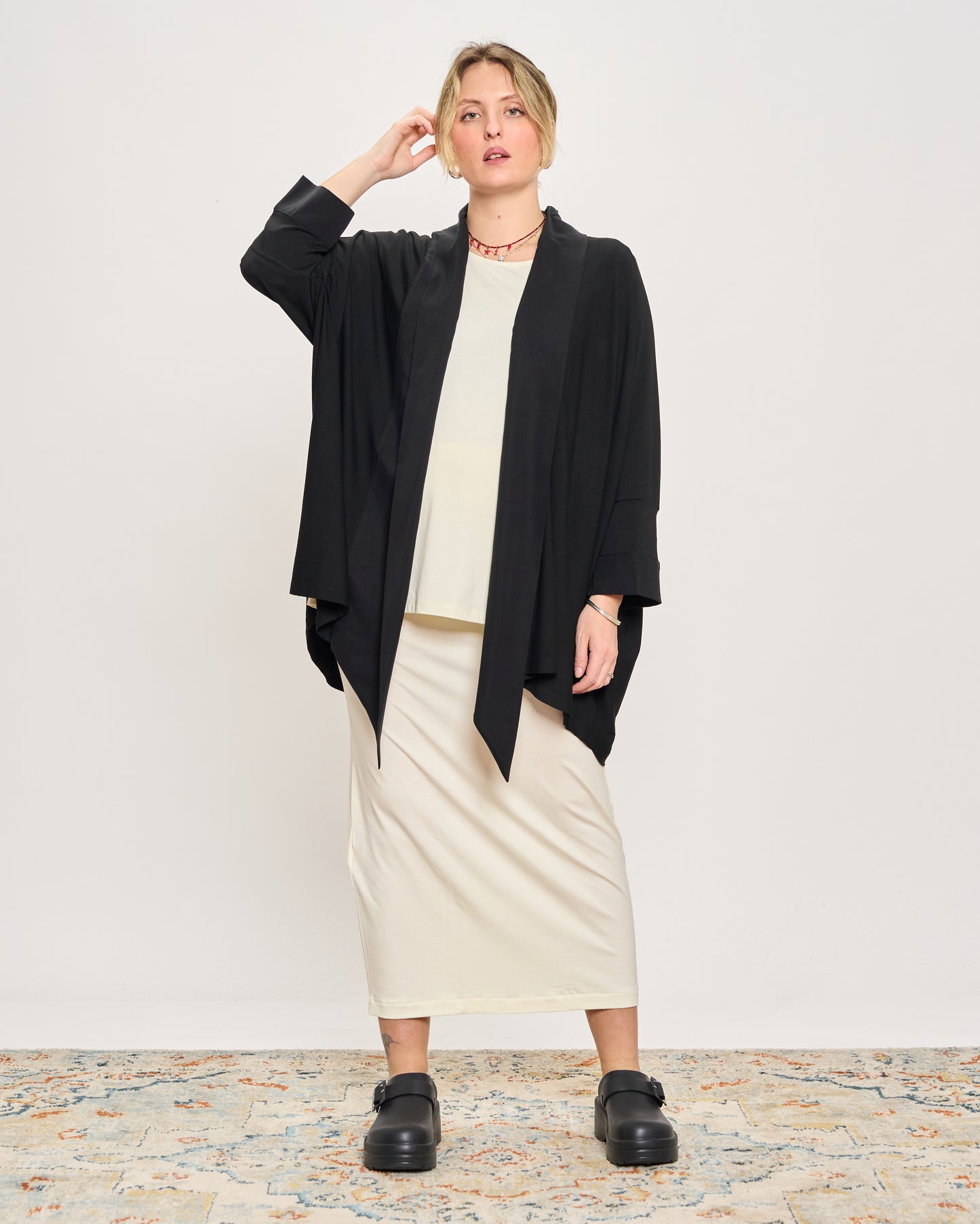 Shawl Collar Cardigan in Double Fabric