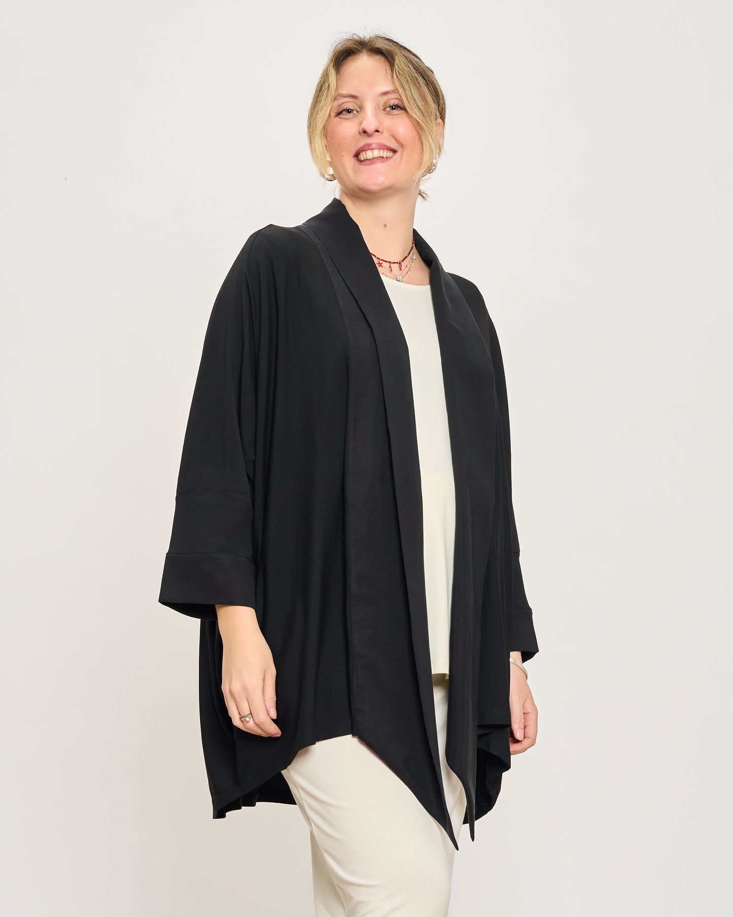 Shawl Collar Cardigan in Double Fabric