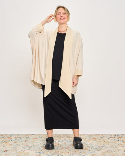 Shawl Collar Cardigan in Double Fabric