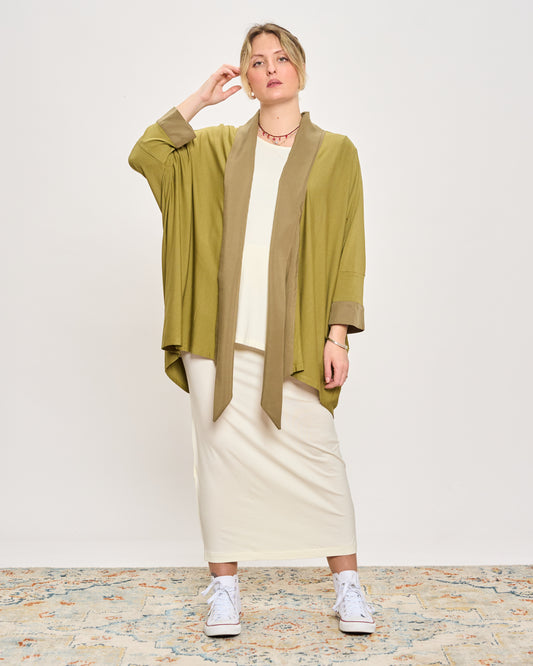 Cardigan Sciallato in Doppio Tessuto