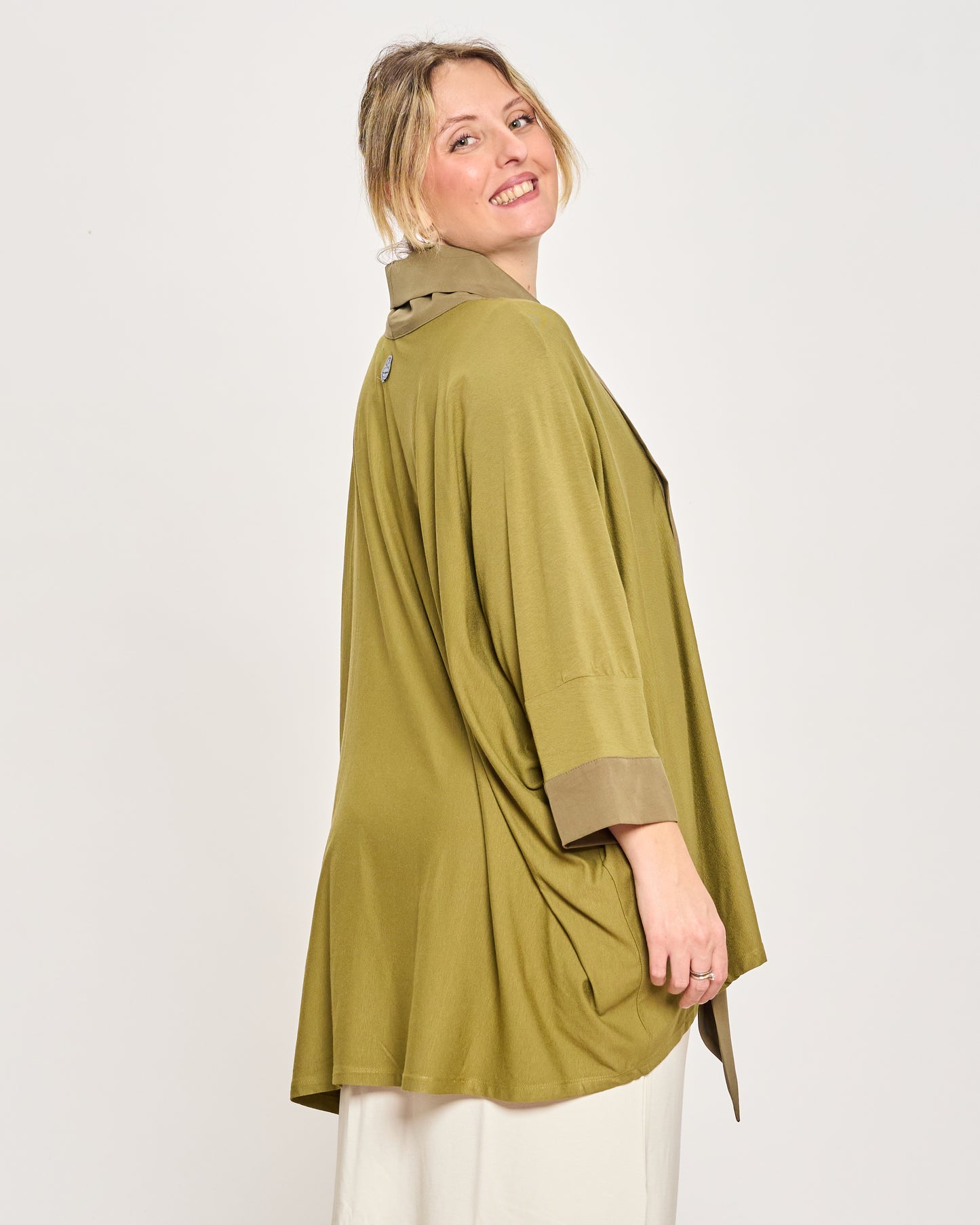 Shawl Collar Cardigan in Double Fabric