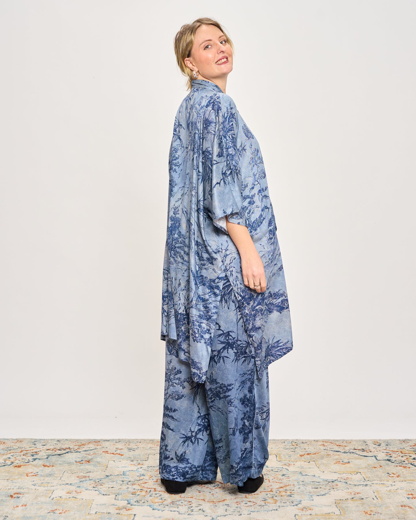 Long Viscose Patterned Shirt