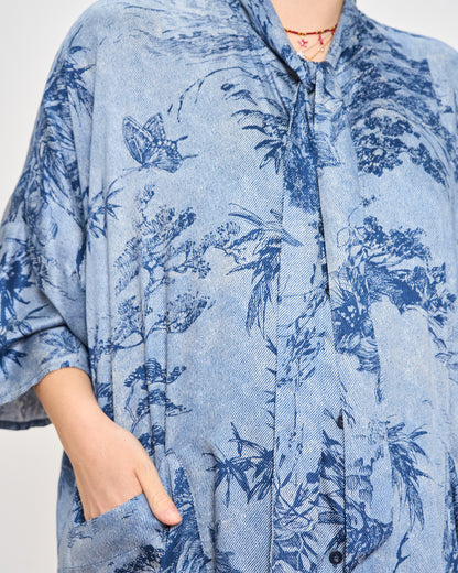 Long Viscose Patterned Shirt