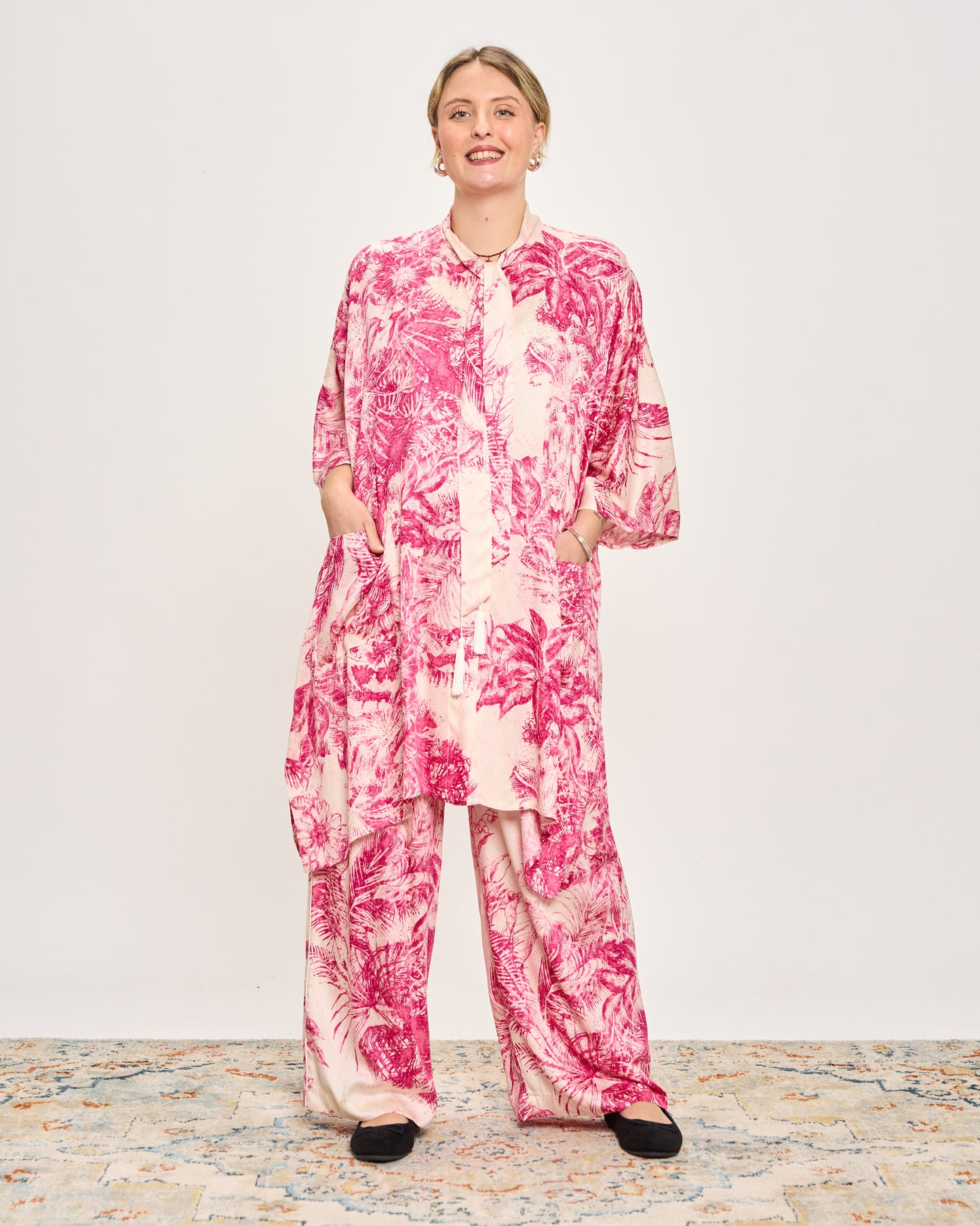 Long Viscose Patterned Shirt