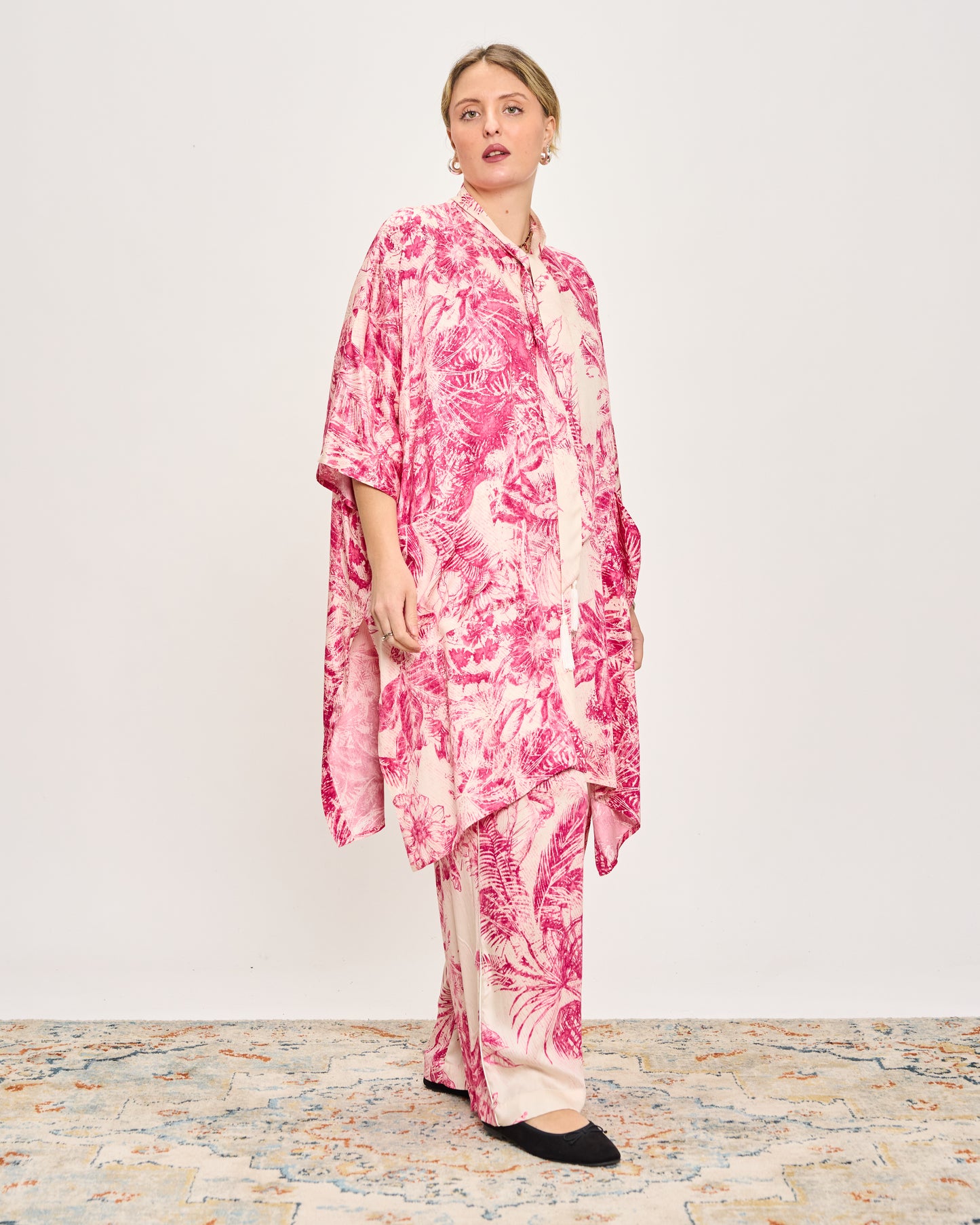 Long Viscose Patterned Shirt