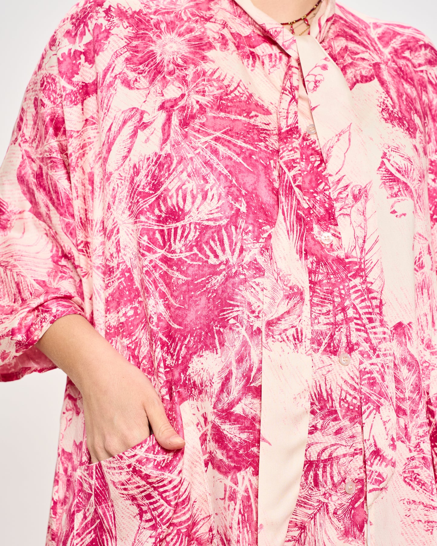 Long Viscose Patterned Shirt