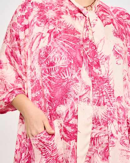 Long Viscose Patterned Shirt