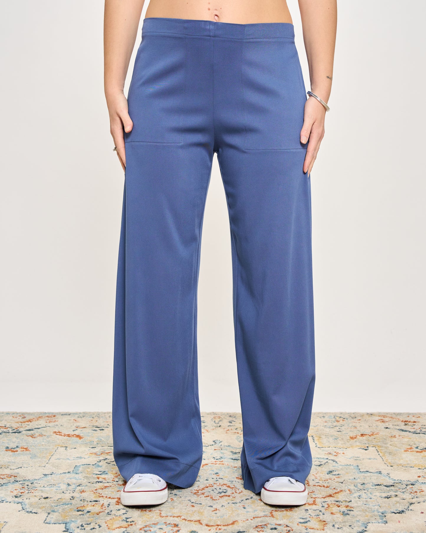 Straight Stretch Viscose Trousers