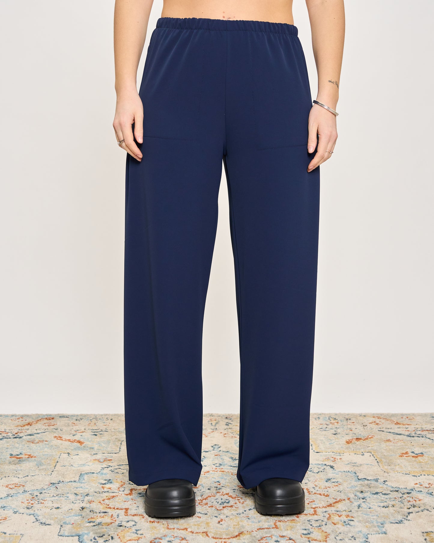 Straight Stretch Viscose Trousers