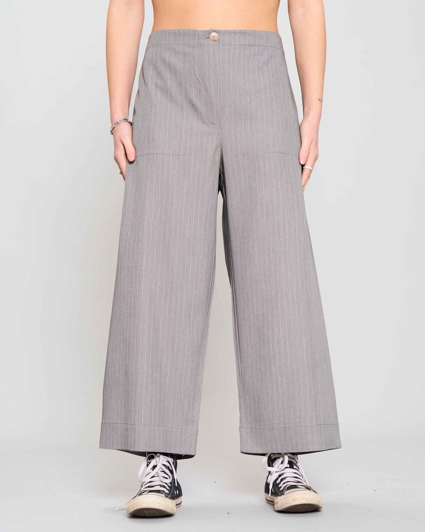 Straight Pinstripe Trousers