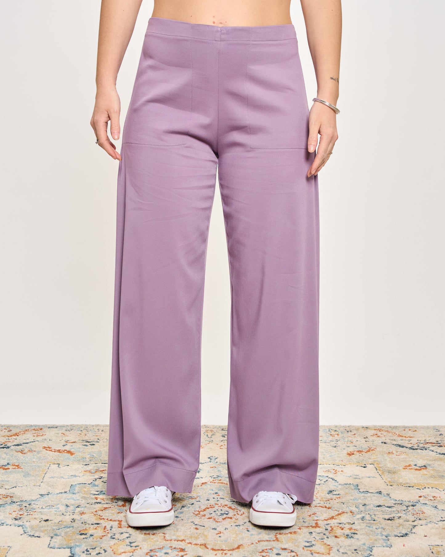 Straight Stretch Viscose Trousers