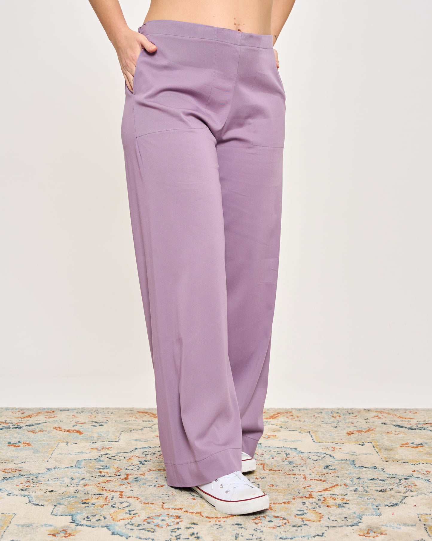 Straight Stretch Viscose Trousers