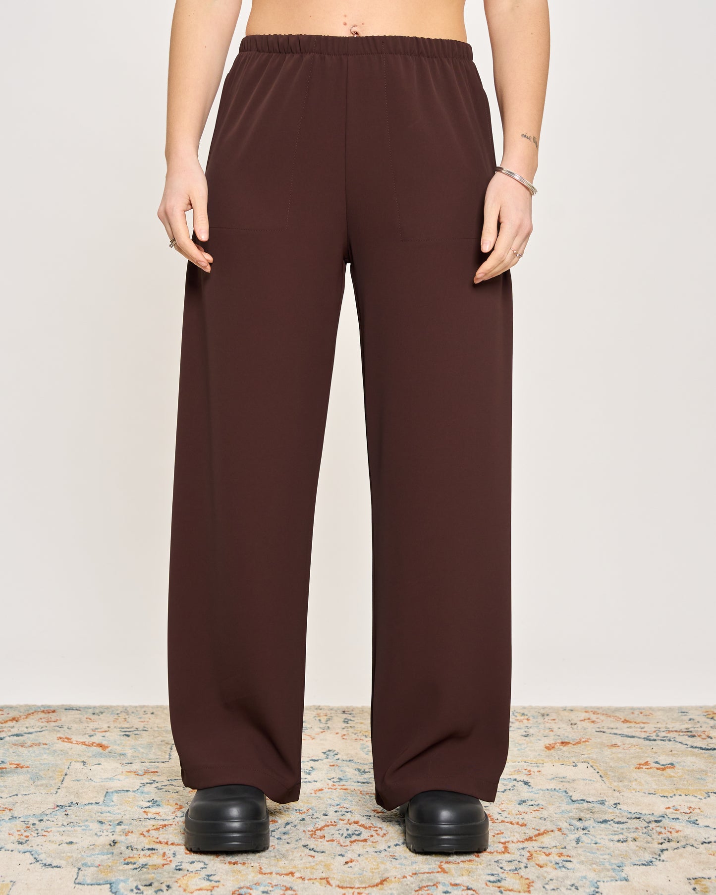 Straight Stretch Viscose Trousers