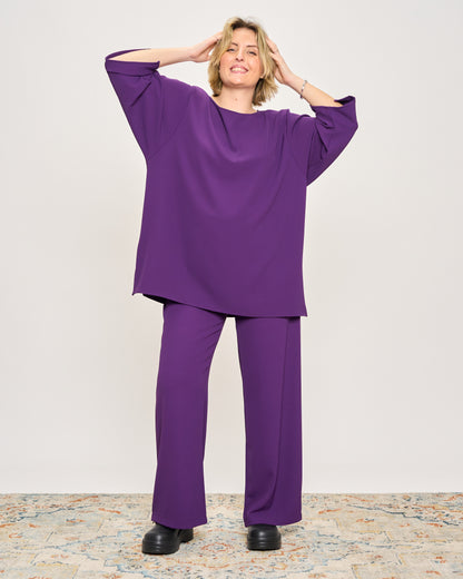 Straight Stretch Viscose Trousers