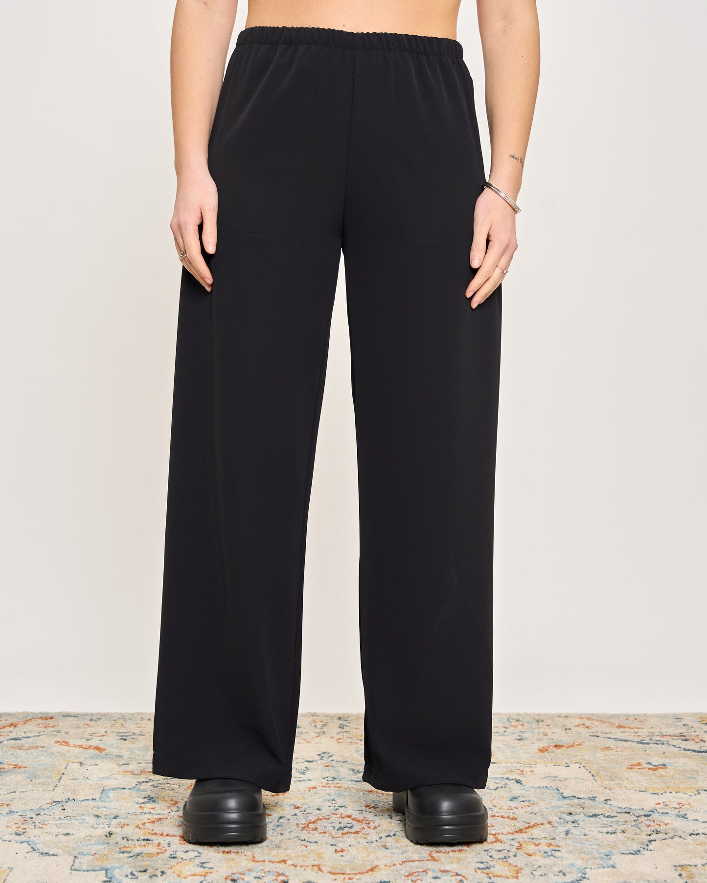 Straight Stretch Viscose Trousers