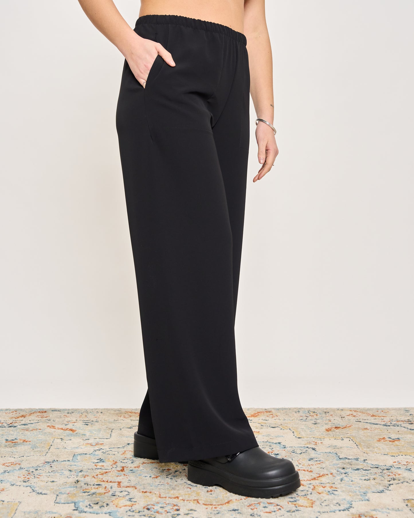 Straight Stretch Viscose Trousers