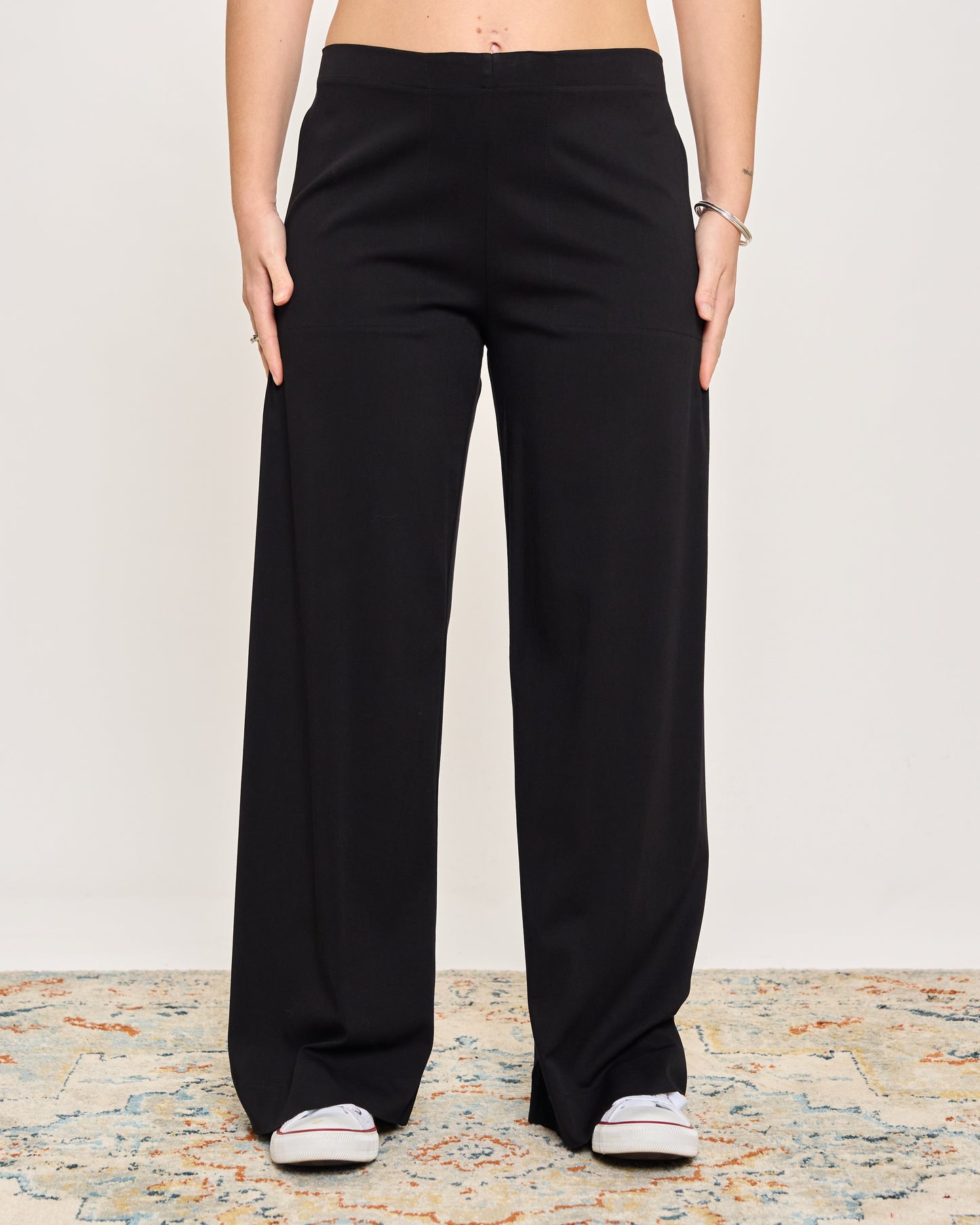 Straight Stretch Viscose Trousers